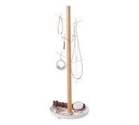 Yamazaki 2310 Tosca Accessory Tree, White, Steel/Wood, 13 x 13 x 35.5 cm
