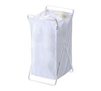 Yamazaki 2484 TOWER Laundry Basket, white, Steel/Polyester/Polypropylene, 30 x 36 x 64 cm