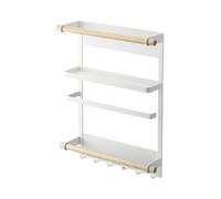 Yamazaki 2559 TOSCA Magnetic Refrigerator Side Rack, white, Steel/Wood, 32 x 10 x 36 cm