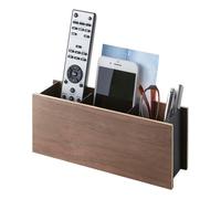 YAMAZAKI 2731 RIN Soporte para bolígrafo y estante para control remoto, negro, Madera/Acero, minimalista, 25 x 7 x 10.2 cm