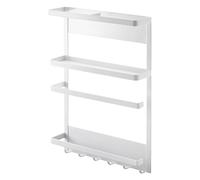YAMAZAKI 2744 Tower Estante Lateral magnético para refrigerador, Blanco, Acero, Minimalista, 24.5 x 6.5 x 34 cm