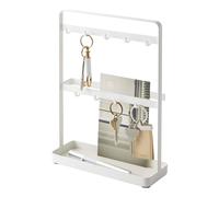 YAMAZAKI Key Rack-Modern Hook Organizer Stand Gancho, Acero aleado, Blanco, Talla única