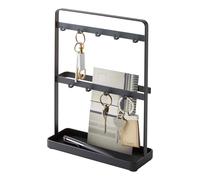 YAMAZAKI Key Rack-Modern Hook Organizer Stand Gancho, Acero aleado, Negro, Talla única