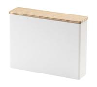 Yamazaki 3097 TOSCA Coffee Paper Filter Case Large, white, Steel/Wood, 21 x 5 x 15.5 cm