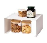 YAMAZAKI 3791 TOWER Estante de cocina apilable, blanco, Acero, minimalista, 30.5 x 22 x 14 cm