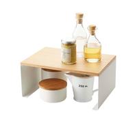 YAMAZAKI 3923 TOSCA Stackable Wood~Top Shelf, white, Steel/Wood, 30.5 x 22 x 14.5 cm