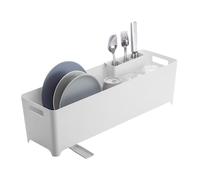 YAMAZAKI 4314 Tower Slim Dish Drainer, White, ABS Resin, 55.5 x 16.5 x 16 cm