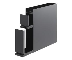 YAMAZAKI 4335 TOWER 2~Tiered Sliding Seasoning Rack, black, Steel/Polypropylene, 12.5 x 50~93 x 52.5 cm
