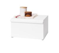 YAMAZAKI Home Bread Box-Contenedor Acero | Almacenamiento de Alimentos, 27 litros, aleado, Blanco