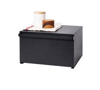 YAMAZAKI Panera Caja de Pan para el hogar - Soporte encimera de Cocina | Acero | Almacenamiento de Alimentos, Metal, Negro