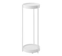 Yamazaki 4366 Tower 2~Tiered Plant Stand with Caster, White, Steel/Polypropylene/Nylon, 25 x 26.5 x 70 cm