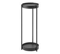 YAMAZAKI 4367 TOWER 2~Tiered Plant Stand with Caster, black, Steel / Polypropylene / Nylon, 25 x 26.5 x 70 cm