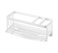 YAMAZAKI 5016 Tower Portaesponjas y Botellas con escurridor, Blanco, Acero, Minimalista, 25 x 10 x 9.5 cm