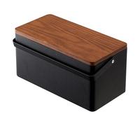 Yamazaki 5061 TOWER Sewing Box, black, Steel/Wood/ABS Resin/Cotton/Polyester, 27 x 14 x 13.5 cm
