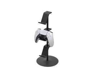 YAMAZAKI 5089 Smart Game Controller Rack, Black, Steel/ABS Resin/Silicone, 17 x 17 x 38.5 cm