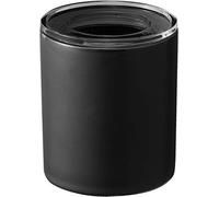 YAMAZAKI 5117 TOWER Ceramic Canister L, black, Ceramic/PMS Resin, 10.5 x 10.5 x 12 cm