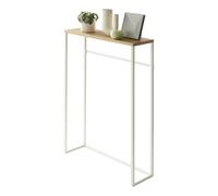 YAMAZAKI 5164 Tower Console Table, White, Steel/Wood, 60 x 18.5 x 80.5 cm