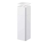 Yamazaki 5213 Tower Push Soap Dispenser, White, PETG Resin/Polypropylene/Polyethylene/Silicone, 5.5 x 5.5 x 18.5 cm