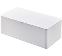 Yamazaki 5720 - Caja de pañuelos con tapa, tamaño regular, color blanco, tamaño compatible: dimensiones interiores (ancho x profundidad x alto): aprox. 25 x 12 x 7 cm, caja de pañuelos para prevención