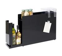 YAMAZAKI 6004 TOWER Sliding Seasoning Rack, black, Steel/Polypropylene, 12.5 x 50~93 x 36.7 cm