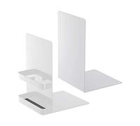 YAMAZAKI 6872 Tower Bookends, White, Steel, 12 x 15 x 18 cm