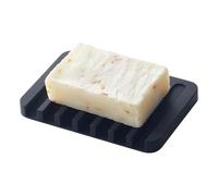 YAMAZAKI Self-Draining Soap Tray Bandeja de jabón, Silicona, Negro, Talla única