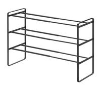 Yamazaki 7556 Frame Zapatero Extensible de 3 Niveles, Negro, Acero, Minimalista, 41~70 x 25 x 46 cm