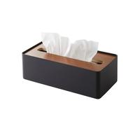 YAMAZAKI 7729 RIN Tissue Case, Black, Wood/Steel, 26 x 13 x 8.2 cm