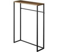 YAMAZAKI 5165 Tower Console Table, Black, Steel/Wood, 60 x 18.5 x 80.5 cm
