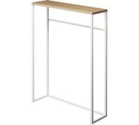 YAMAZAKI 5164 Tower Console Table, White, Steel/Wood, 60 x 18.5 x 80.5 cm
