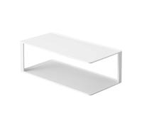 Yamazaki Home Dish Storage Rack with Two Tiers for Kitchen Countertop Dinnerware Dinner Plate Cabinet Organizer Long Metal Holder | Steel One Size