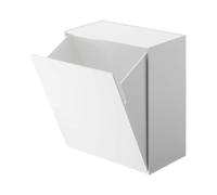 YAMAZAKI Papelera de almacenamiento para montaje en pared, plástico, tamaño único, color blanco