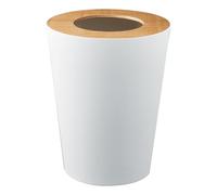 YAMAZAKI Rin Cubo de Basura, Aleación de Acero Madera, Blanco, Talla única
