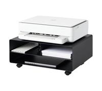 YAMAZAKI Rolling Printer Stand Soporte para Impresora de Escritorio para el hogar, Organizador de Oficina, Acero, aleado, Negro