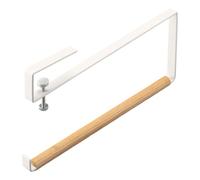 Yamazaki Soporte para Toallas de Papel de Acero y Madera | Solución para el Estante Inferior, tamaño único, Blanco