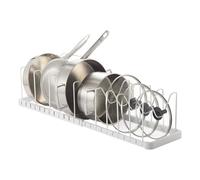 YAMAZAKI Torre Soporte para sartenes, aleado Acero de aleación Resina ABS, Blanco