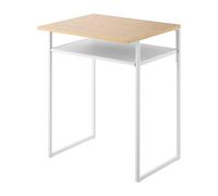 Yamazaki Tower Mesa de Madera con Estante Deslizante, Blanco