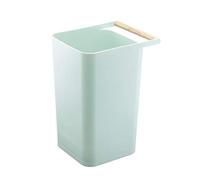 YAMAZAKI Trash Can Cubo de Basura, Madera, Azul, Talla única