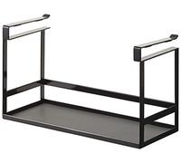 YAMAZAKI Home Especias y Organizador para armarios de Cocina | Acero | Solución para Estante Inferior, aleado, Negro, Talla única