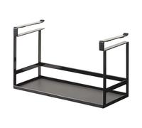 YAMAZAKI Home Especias y Organizador para armarios de Cocina | Acero | Solución para Estante Inferior, aleado, Negro, Talla única