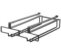 YAMAZAKI Undershelf Stemware Holder Copas de Vino hogar, Soporte de Almacenamiento Colgante, Acero | solución Debajo del Estante, aleado, Negro, Talla única