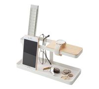 YAMAZAKI Wood & Steel Organizer Tower Desk Bar-Organizador de Madera y Acero, White, Talla única