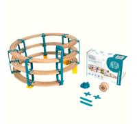Yamba Juego de adaptadores Helix 3 - Ladrillos adaptadores para carriles Brio® y Duplo® - Compatible con todos los ferrocarriles de madera y bloques de sujeción estándar, incluye rodillo de madera