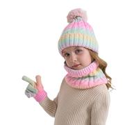 YAMEE Conjunto de Gorro y Bufanda para Niños,Gorro Invierno Niño Niña Braga Cuello Guantes Térmico,Set de Bufanda Gorro y Guantes Suave Transpirable,para 3 a 10 Años