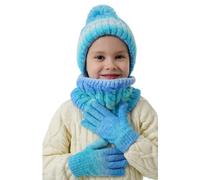YAMEE Conjunto de Gorro y Bufanda para Niños,Gorro Invierno Niño Niña Braga Cuello Guantes Térmico,Set de Bufanda Gorro y Guantes Suave Transpirable,para 3 a 10 Años