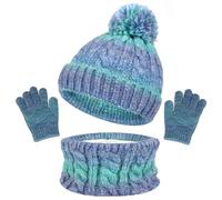 YAMEE Conjunto de Gorro y Bufanda para Niños,Gorro Invierno Niño Niña Braga Cuello Guantes Térmico,Set de Bufanda Gorro y Guantes Suave Transpirable,para 3 a 10 Años