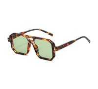 YAMEIZE Gafas de Sol Cuadradas Retro para Hombres y Mujeres Años 70 Gafas de Sol Piloto Vintage Doble Puente Piloto de Moda Protección UV400