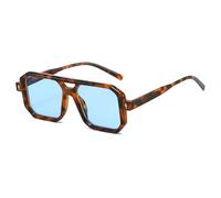 YAMEIZE Gafas de Sol Cuadradas Retro para Hombres y Mujeres Años 70 Gafas de Sol Piloto Vintage Doble Puente Piloto de Moda Protección UV400