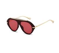 YAMEIZE Gafas de Sol de Piloto Retro Oversized para - Mujeres Hombres Vintage 70s Gafas de Sol Redondas de Doble Puente Protección UV400 Sombra de Conducción (Rojo Rojo)