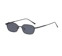 YAMEIZE Gafas de Sol Mujere Hombre Rectángulo Moda Pequeño Marco de Metal Hexágono Ultraligero Cuadradas Protección UV400